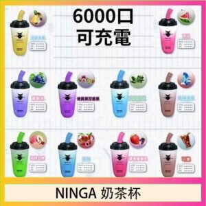 NINGA奶茶杯可充电一次性電子煙6000口